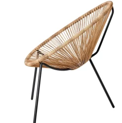 Acapulco Silla Lounge Negro, Natural