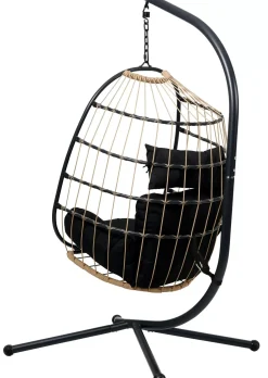 Bazai Silla Colgante Con Soporte Negro