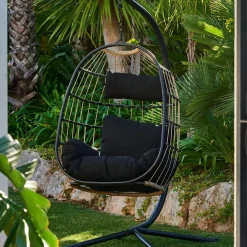Bazai Silla Colgante Con Soporte Negro
