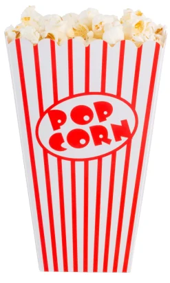 Cinema Vaso De Palomitas Juego De 8 Blanco, Rojo