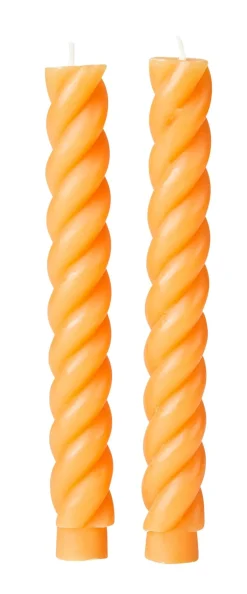 Curl Velas Juego De 2 Ocre