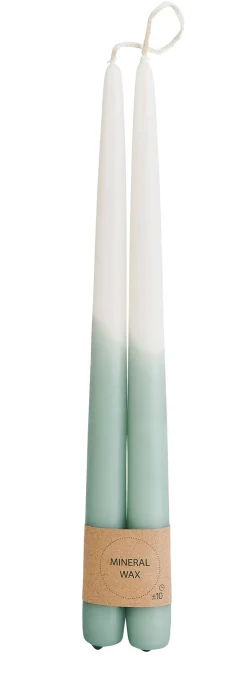 Duo Velas Largas Juego De 2 Crema, Menta, Multicolor