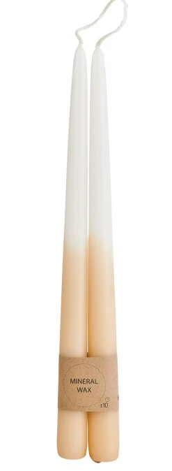 Duo Velas Largas Juego De 2 Crema, Marron Claro, Multicolor