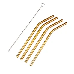 Fancy Canas Para Coctel Con Cepillo Dorado