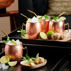 Fancy Canas Para Coctel Con Cepillo Dorado