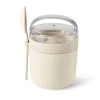 Freshmood Tarro De Desayuno Con Cuchara Blanco, Marron, Verde