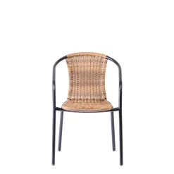 Gerona Silla Apilable Negro, Natural