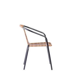 Gerona Silla Apilable Negro, Natural