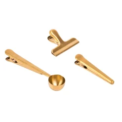 Goldy Clips Juego De 3 Dorado