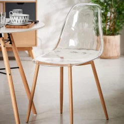 Ice Silla De Comedor Transparente, Natural