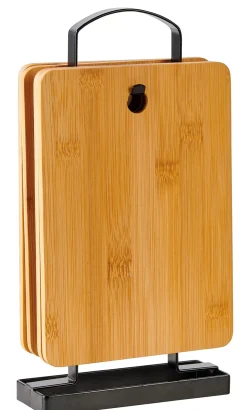 Industria Tablas De Pan Con Soporte Negro, Natural