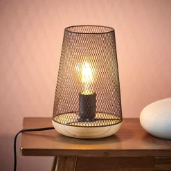 Mesh Lampara De Mesa Negro