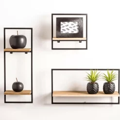 Mix&Match Estanteria De Pared Negro, Natural