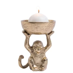 Monkey Soporte Para Velas Dorado