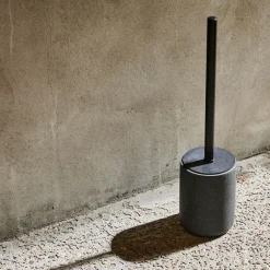 Moon Cepillo Wc En Soporte Negro, Gris Oscuro