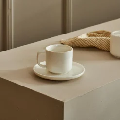 Moon Taza Y Plato Blanco