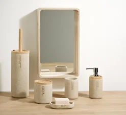 New Resin Cepillo Wc En Soporte Natural