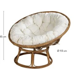 Papasan Silla Natural, Blanco Apagado