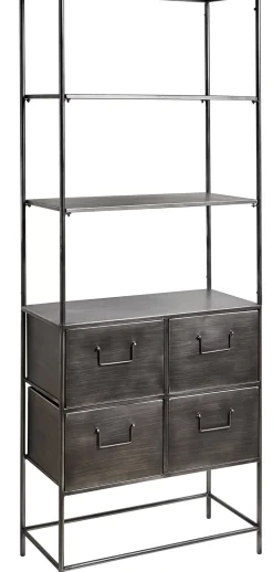 Pharma Estanteria De Pared Con 4 Cajones Negro