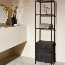 Pharma Estanteria De Pared Con 2 Cajones Negro