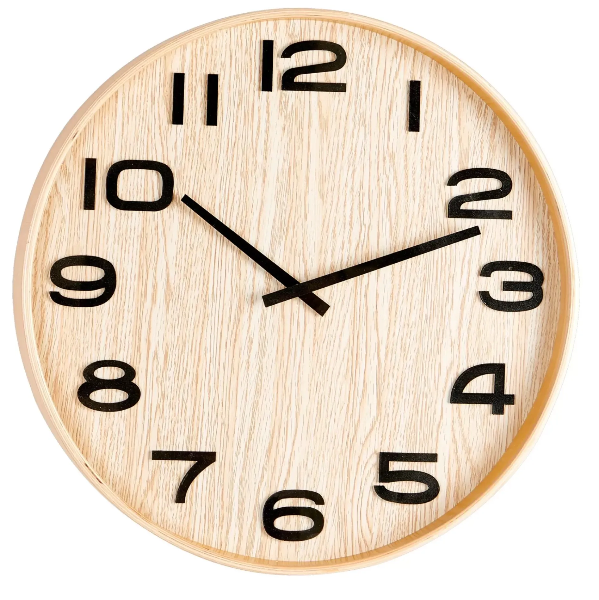 Plywood Reloj De Pared Natural