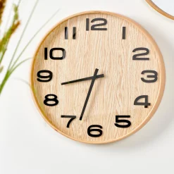 Plywood Reloj De Pared Natural