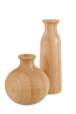 Rubberwood Florero Decorativo Natural