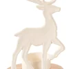 Scandy Deer Soporte Para Vela Pequena Blanco, Natural