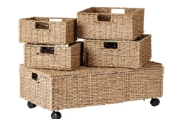 Seagrass Caja De Almacenaje Con Ruedas Natural