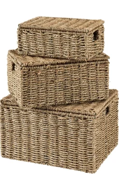 Seagrass Cesta Almacenaje S Con Tapa Natural