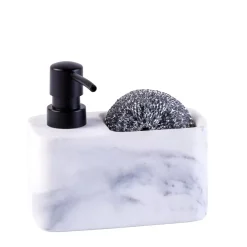 Shadow Dispensador De Jabon Con Esponja Negro, Blanco