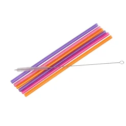 Slurp Pajitas Reutiliz Juego De 6 Mezcla De 3 Colores Naranja, Morado, Rosa