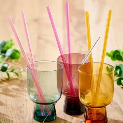 Slurp Pajitas Reutiliz Juego De 6 Mezcla De 3 Colores Naranja, Morado, Rosa