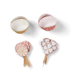 Springtime Juego Para Cupcakes Juego De 48 Menta, Morado Claro
