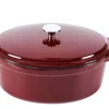Stew Olla Hierro Fundido Ovalado Rojo Oscuro