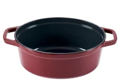 Stew Olla Hierro Fundido Ovalado Rojo Oscuro