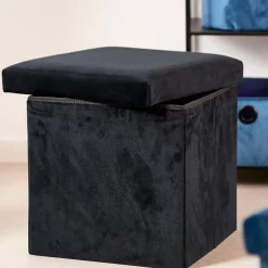 Stor Puf Plegable Funcion Almac. Negro