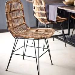 Sumatra Silla De Comedor Negro, Marron