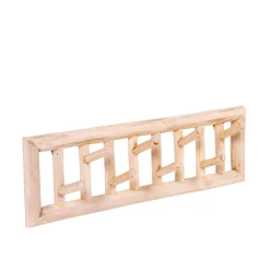 Teak Perchero De Pared Natural