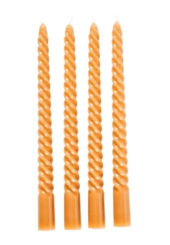 Twist Velas Retorcidas Juego De 4 Naranja