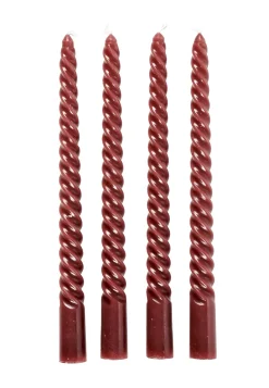 Twist Velas Retorcidas Juego De 4 Rojo
