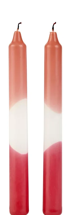 Two Velas Juego De 2 Blanco, Rojo, Multicolor, Color Rosa Viejo