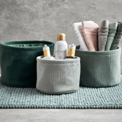 Verda Cesta De Almacenaje Gris