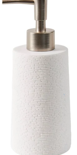 White Elegance Dispensador De Jabon Blanco, Plateado