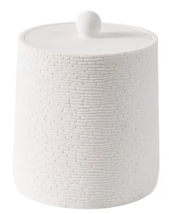 White Elegance Soporte De Algodones Con Tapa Blanco