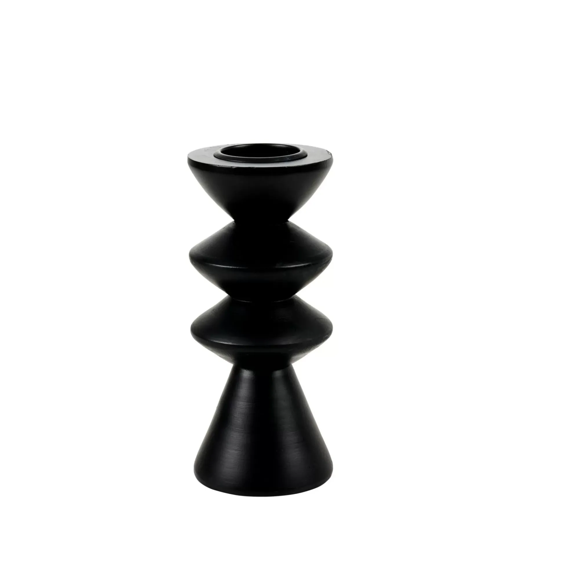 Zigzag Soporte Para Vela Pequena Negro