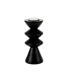 Zigzag Soporte Para Vela Pequena Negro