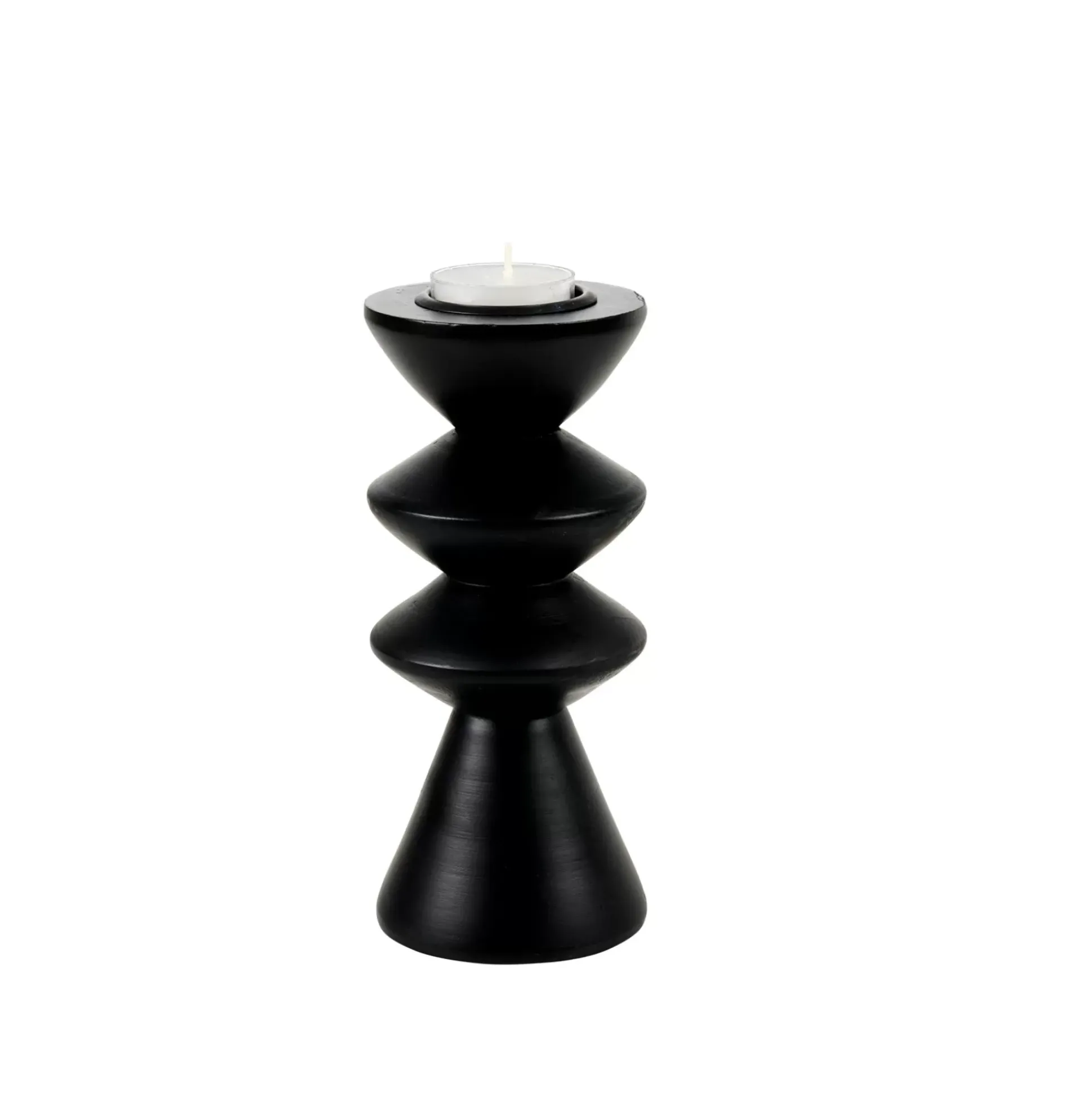 Zigzag Soporte Para Vela Pequena Negro