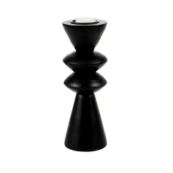 Zigzag Soporte Para Vela Pequena Negro