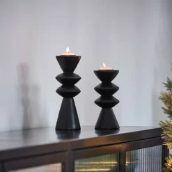 Zigzag Soporte Para Vela Pequena Negro